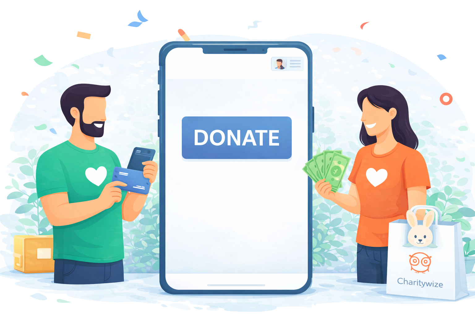 Online charity donation page with secure giving and supporter options