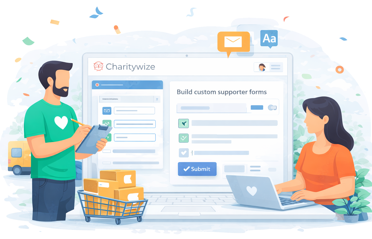 Branded charity form for registrations and supporter data capture